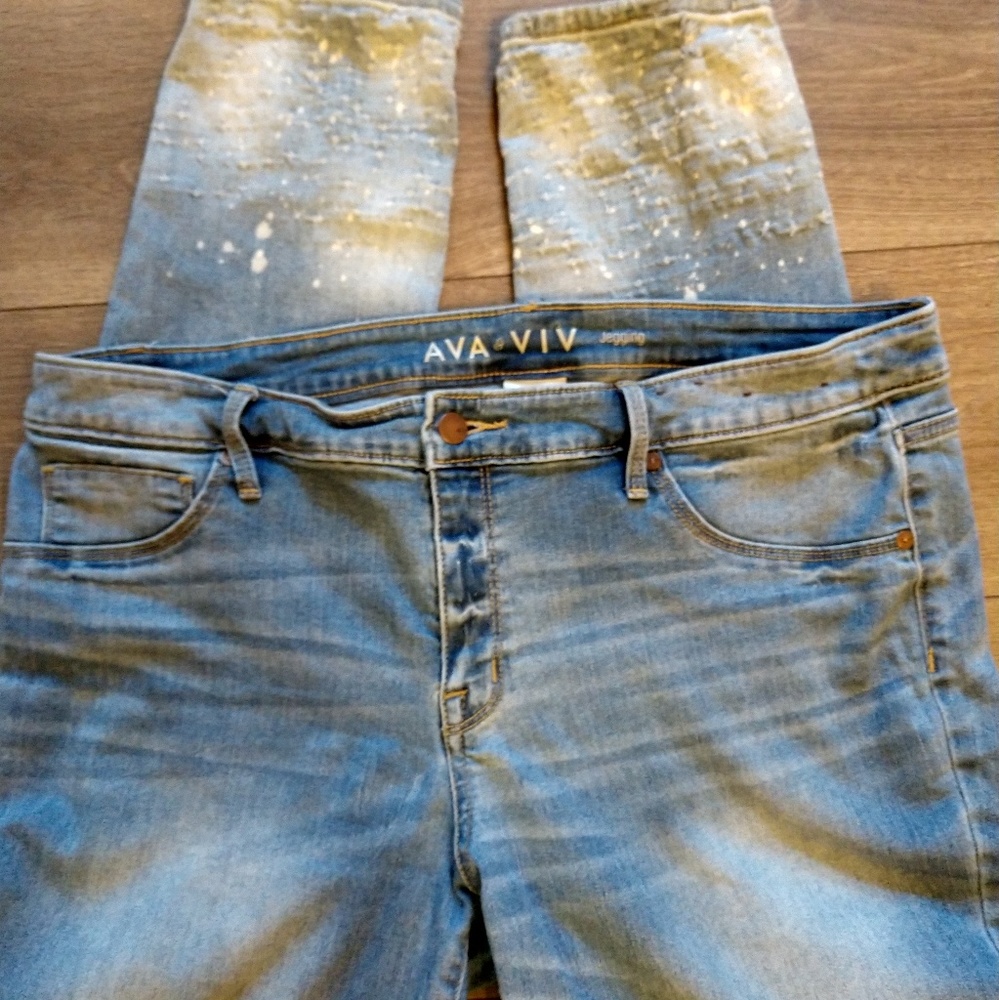 Ava & Viv Splatter Ankle Jeggings